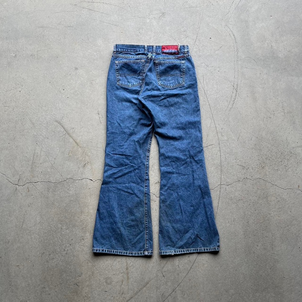 Lucky Brand Vintage Bell Bottom Jeans Wide Leg Blue Denim Y2K Size 10/30